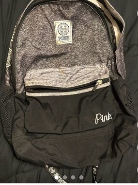 PINK Victoria's Secret Black and Heather Gray Men's Backpack